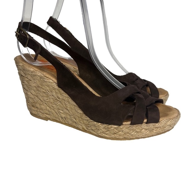KORS Michael Kors Jute Wrapped Espadrille Wedge Slingback Sandals - Picture 1 of 9